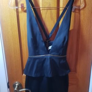 Bec & Bridge plunge neck cross back LBD